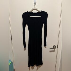 Everlane Long Sleeve Black Ribbed Women's Dress